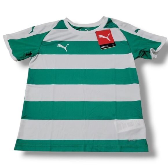 New Puma Shirt Size Medium Puma DryCell LIGA Jersey Hooped Jr Soccer Jersey NWT - Picture 1 of 5